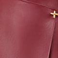 Yumi Burgundy Faux Leather Wrap Mini Skirt - QHA UK