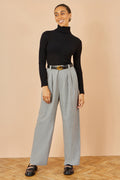 Yumi Grey Check Wide Leg Trousers - QHA UK