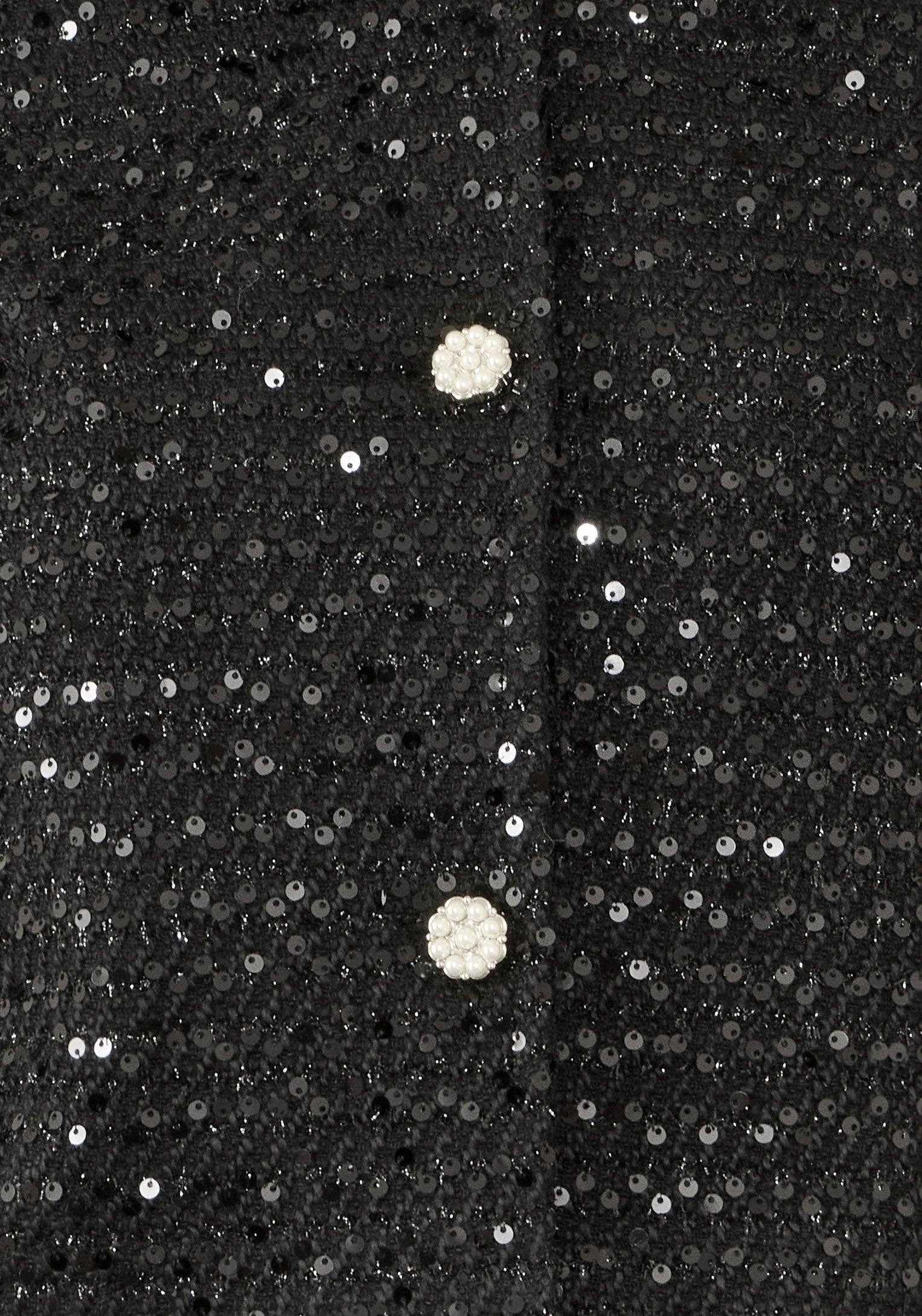 Yumi Black Boucle Sequin Jacket With Pearl Buttons