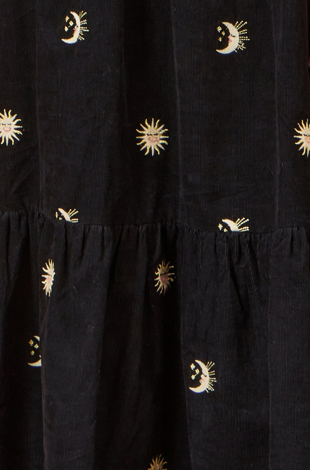 Yumi Black Cosmic Embroidery Cord Midi Shirt Dress - QHA UK