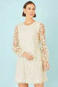 Yumi Ivory Long Sleeve Floral Applique Tunic - QHA UK