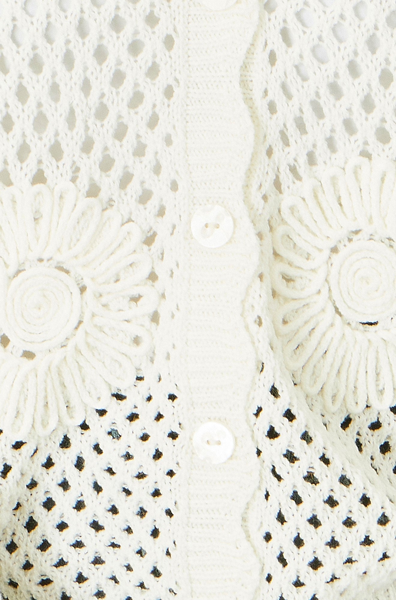 Yumi White Flower Crochet Cardigan