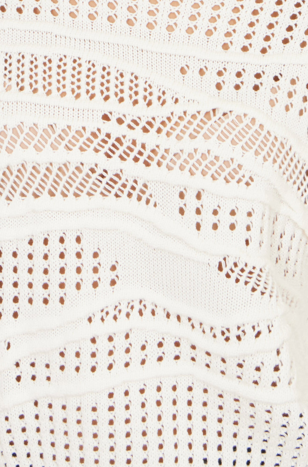 Yumi White Wave Pointelle Knitted Jumper