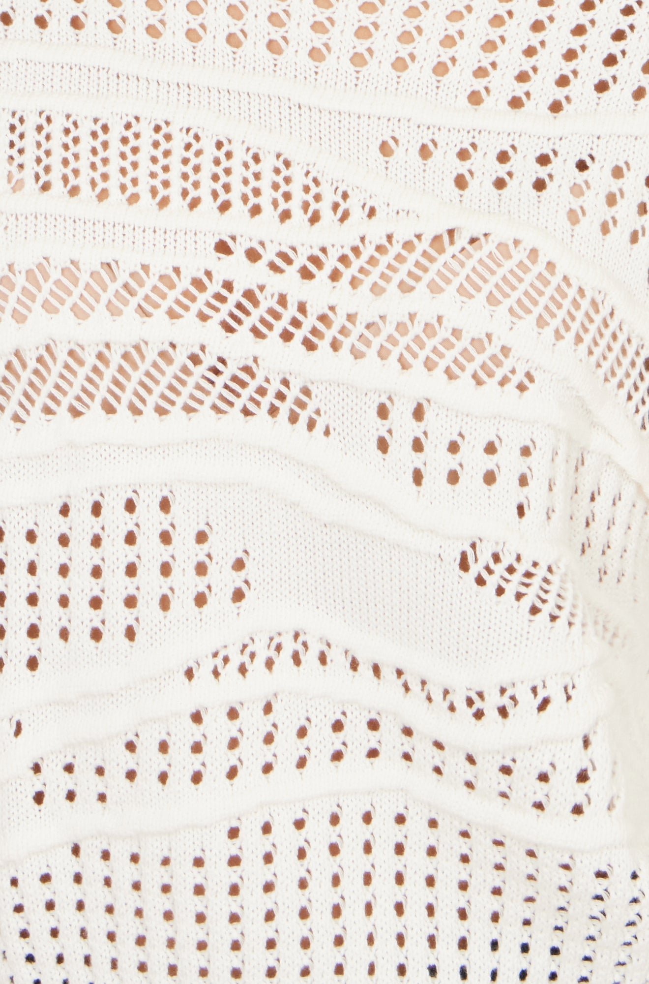 Yumi White Wave Pointelle Knitted Jumper