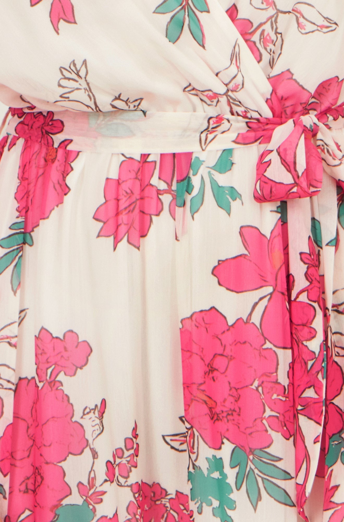 Yumi Pink Blossom Print Maxi Wrap Dress