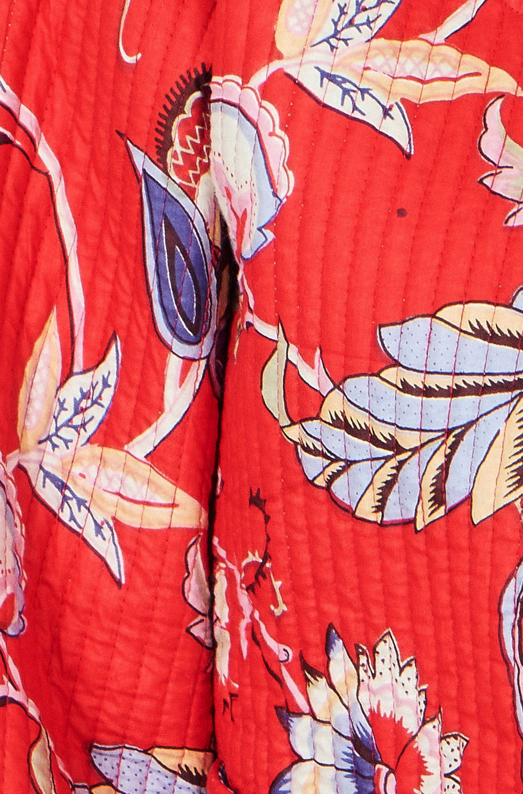 Yumi Red Boho Print Cotton Reversible Quilted Jacket - QHA UK