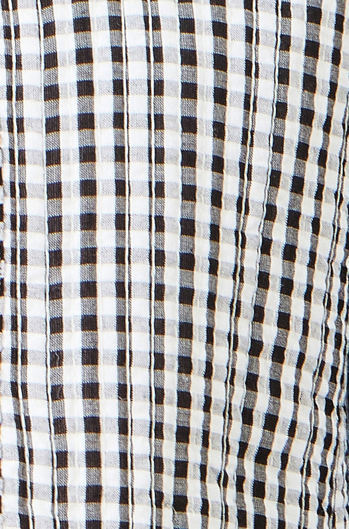 Yumi White Gingham Reversible Cotton Quilted Cropped Jacket - QHA UK