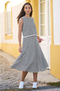 Yumi Black Gingham Cotton Midi Skirt - QHA UK