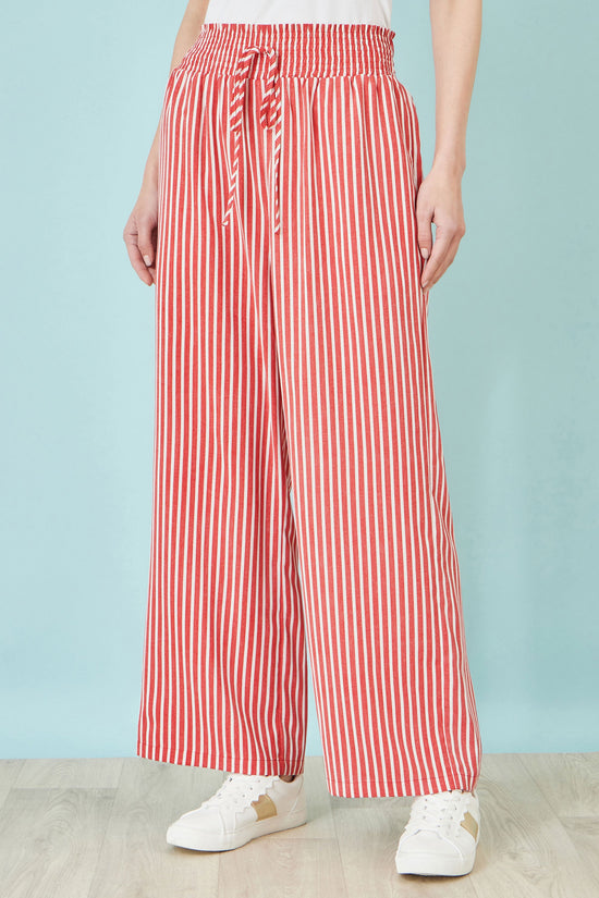 Yumi Red Stripe Relaxed Trousers - QHA UK