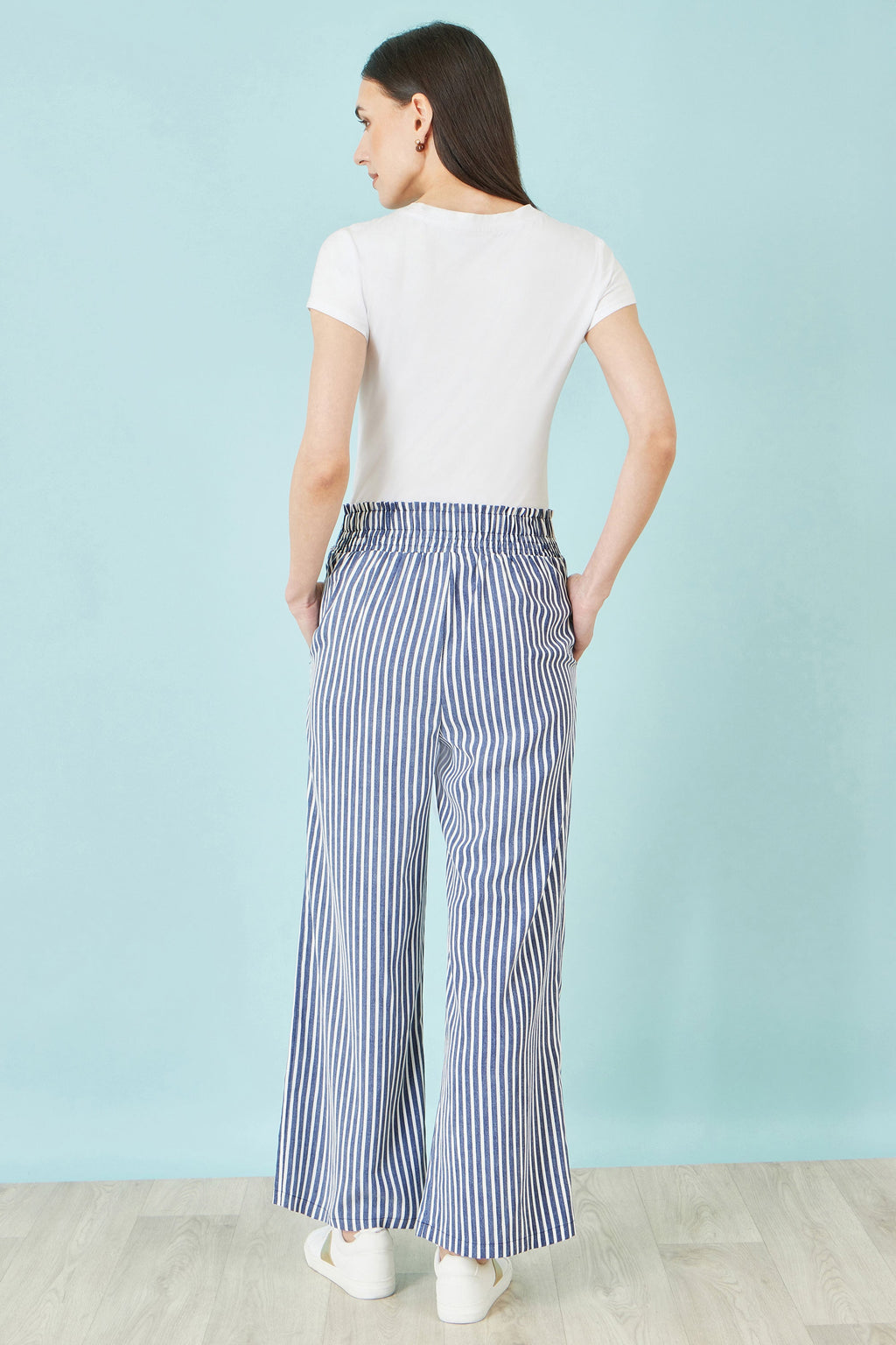 Yumi Blue Stripe Relaxed Trousers