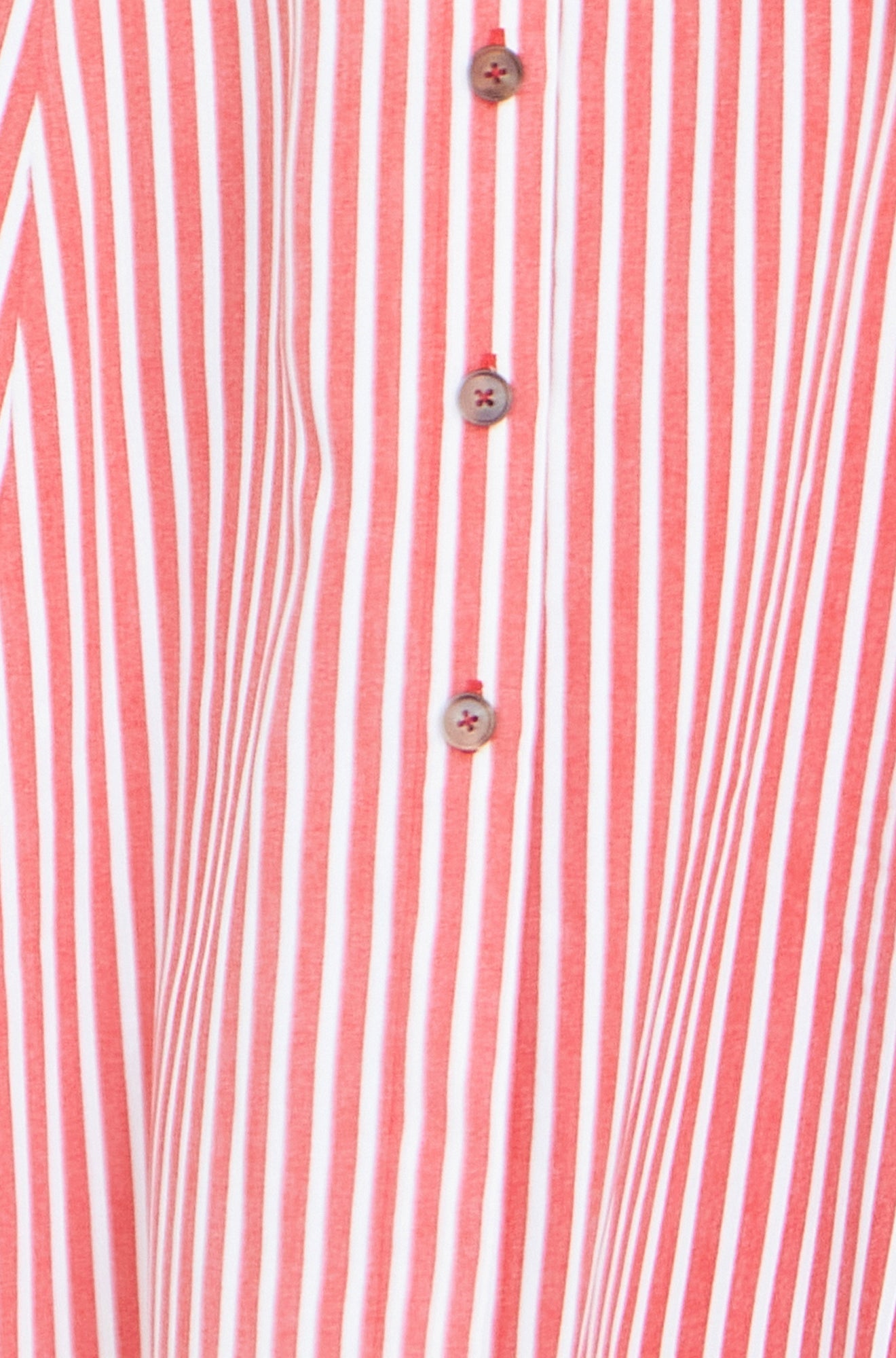 Yumi Red Stripe Midi Sleeveless Shirt Dress - QHA UK