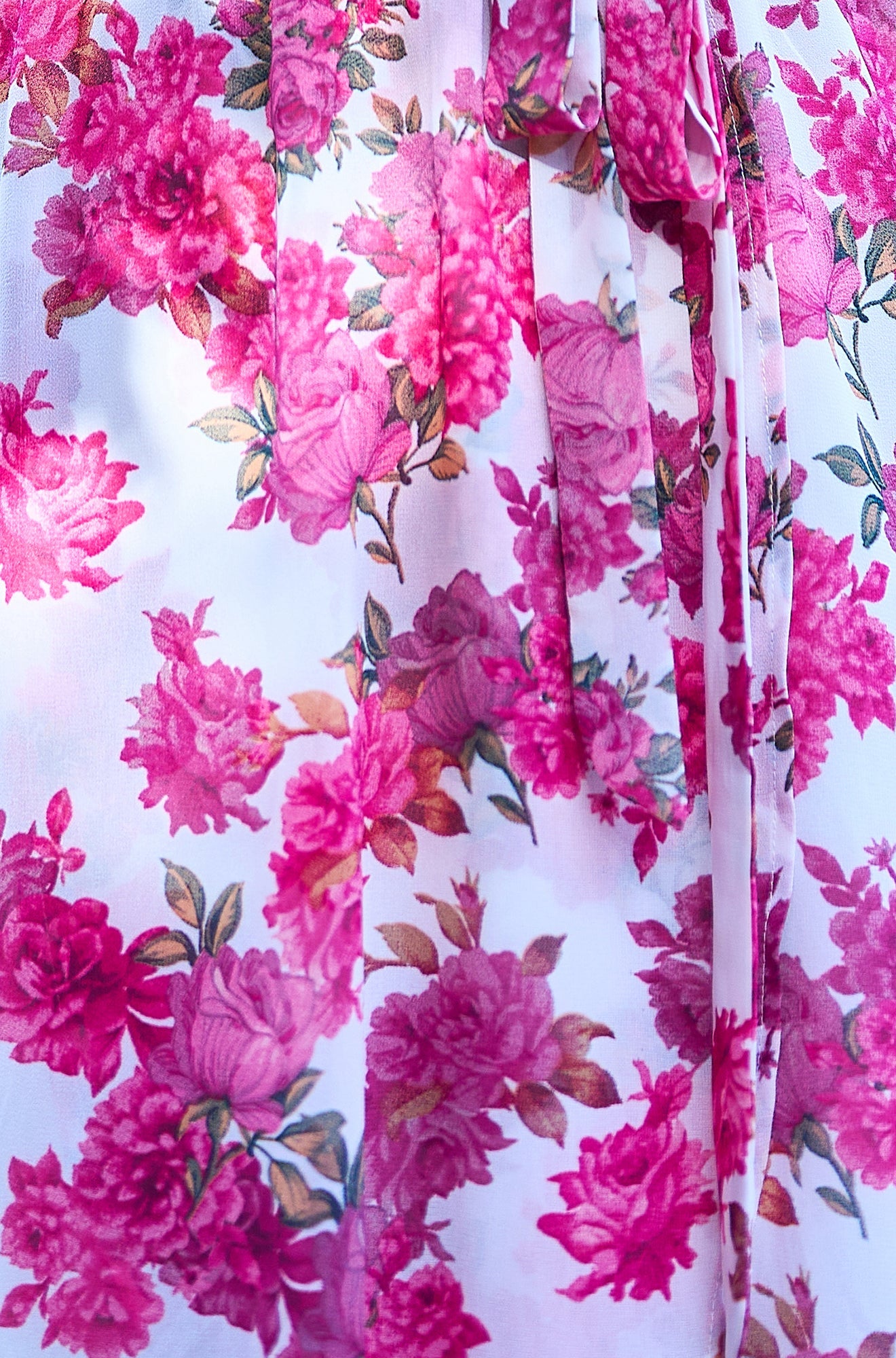 Yumi Ivory Floral Wrap Dress With Dipped Hem