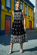 Yumi Black Embroidered Midi Skirt - QHA UK