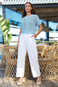 Yumi White Wide Leg Trousers - QHA UK