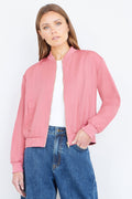 Yumi Pink Relaxed Lightweight Bomber Jacket - QHA UK
