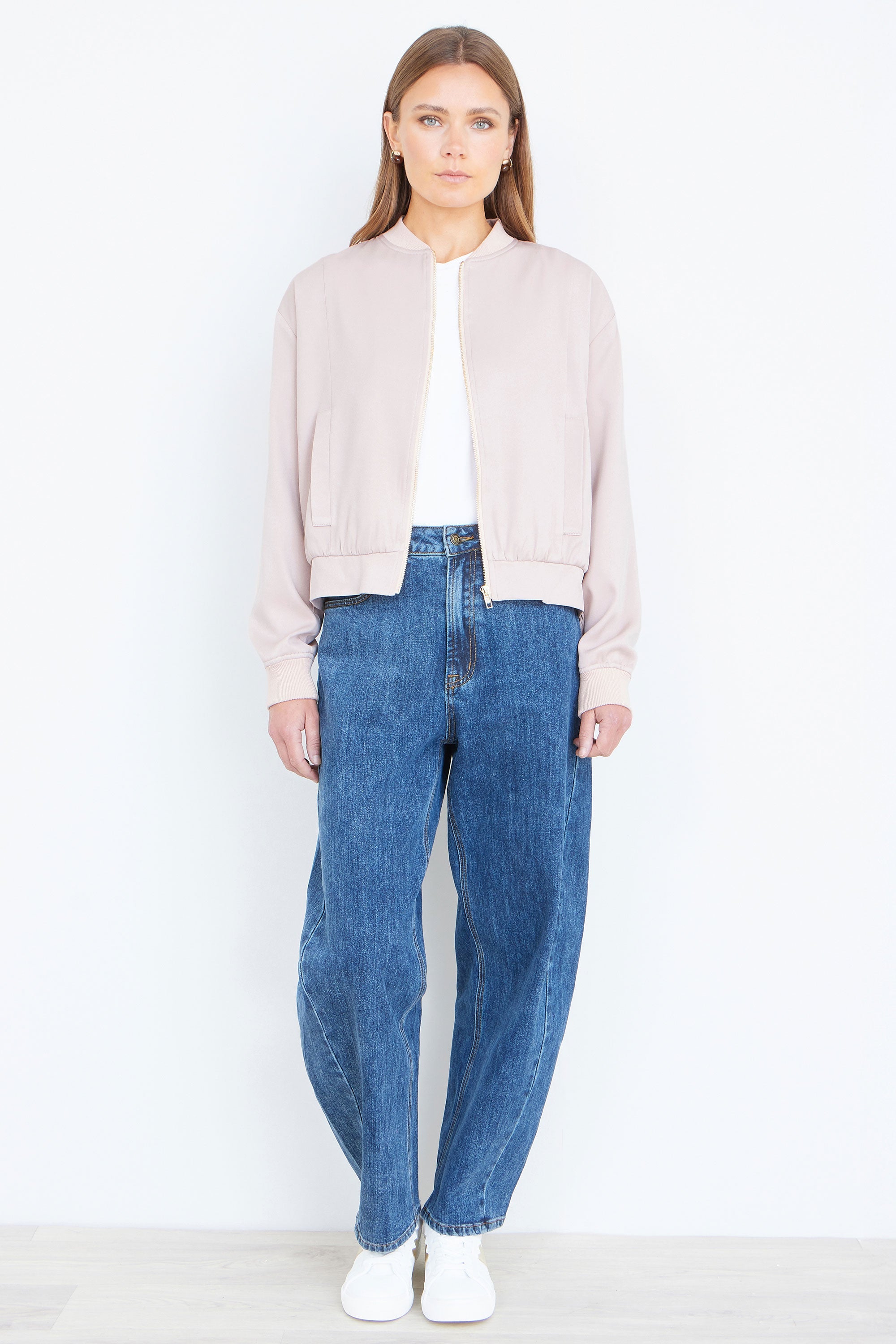 Yumi Stone Relaxed Lightweight Bomber Jacket