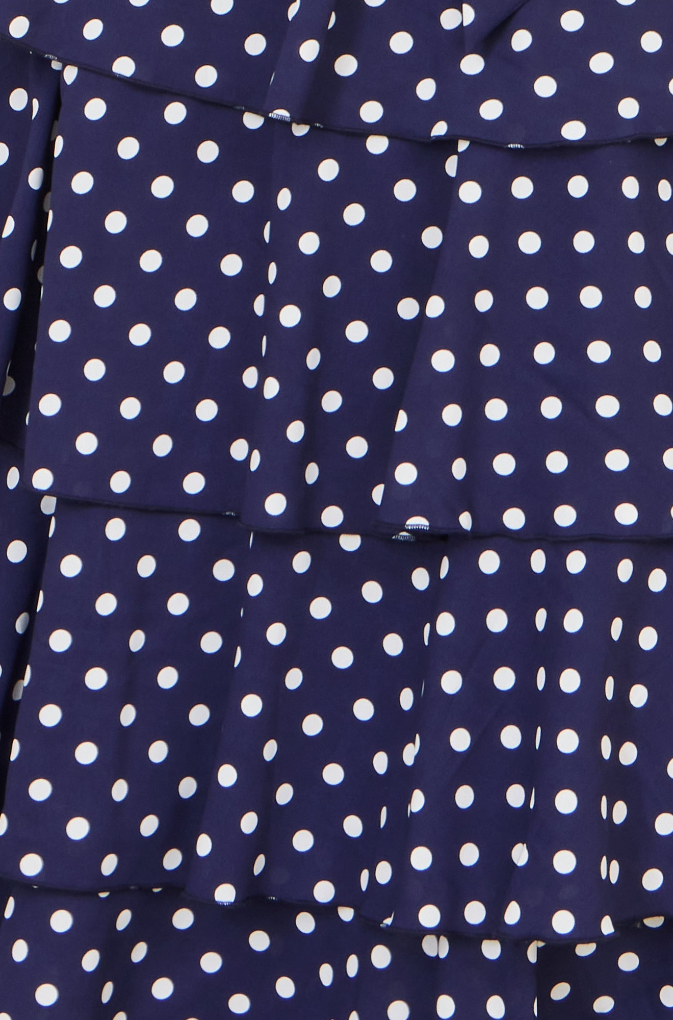 Yumi Navy Spot Tiered Midi Dress