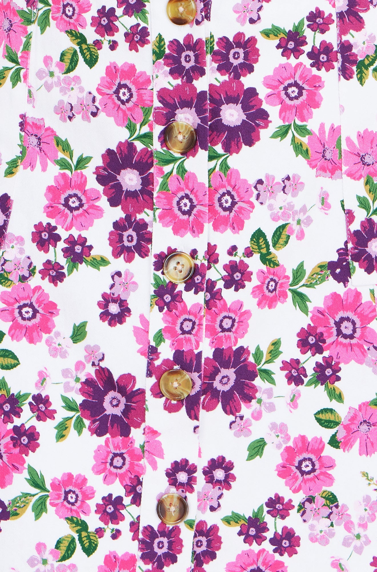 Yumi Pink Retro Floral Cotton Stretch Mini Skirt - QHA UK