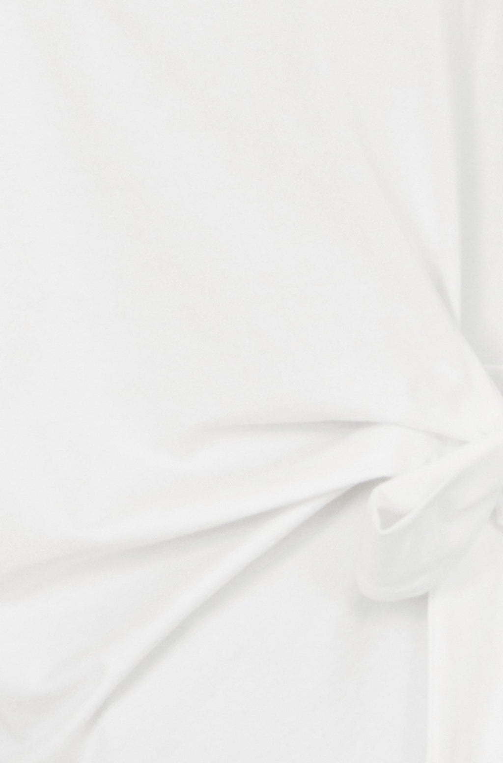 Yumi White Cotton Jersey Top With Knot Detail