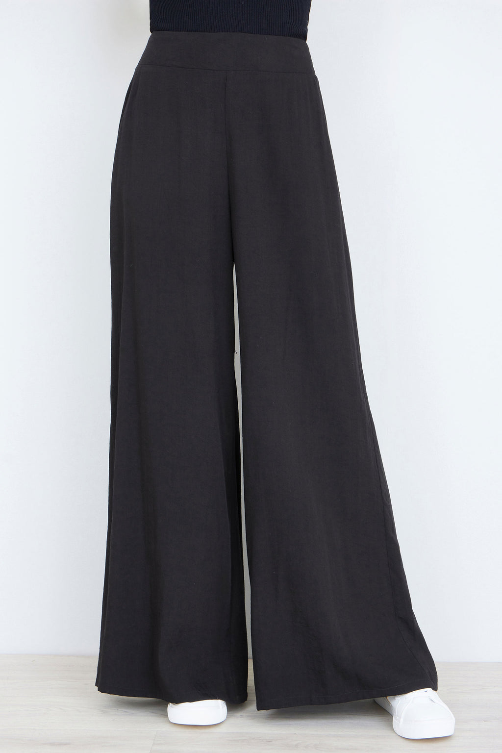 Yumi Black Wide Leg Palazzo Trousers