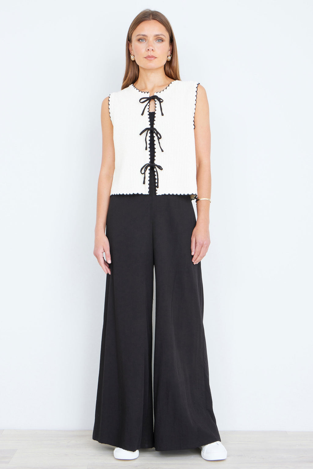 Yumi Black Wide Leg Palazzo Trousers