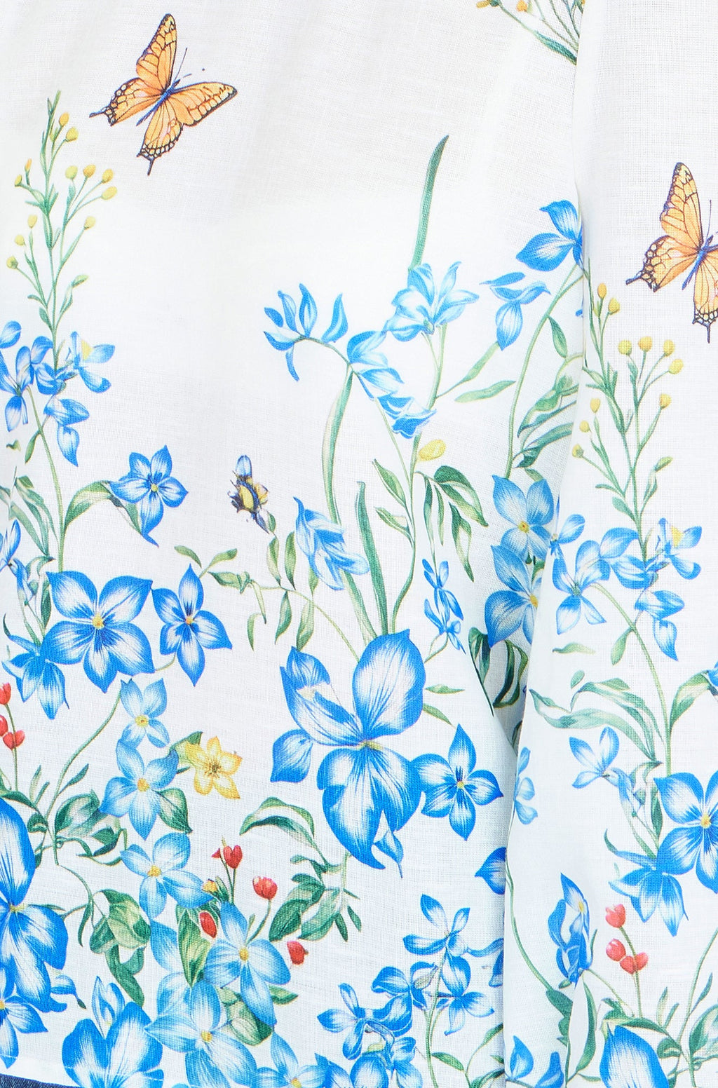 Yumi Ivory Butterfly Print Long Sleeve Top