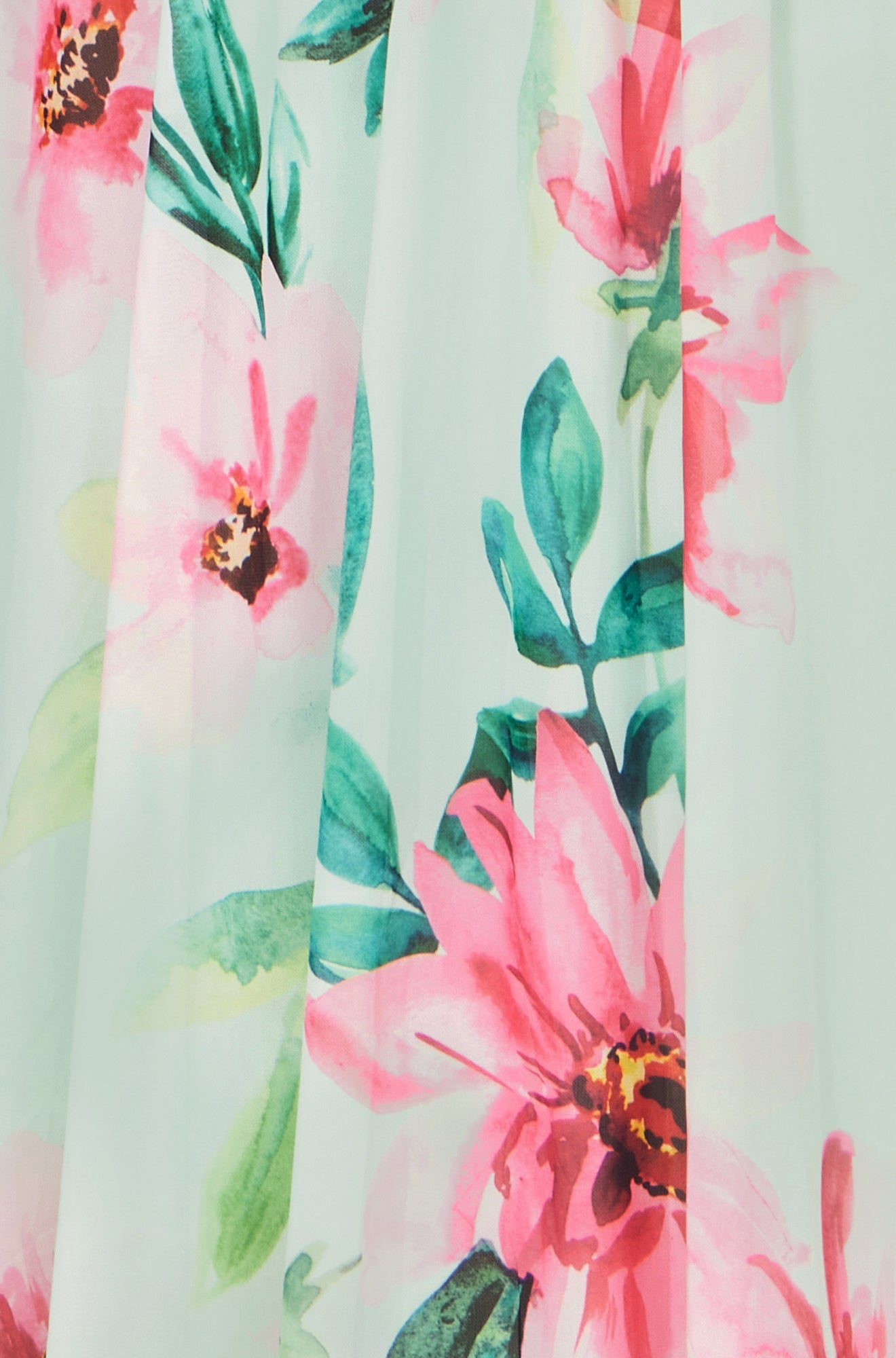 Yumi Mint Mesh Floral Maxi Dress