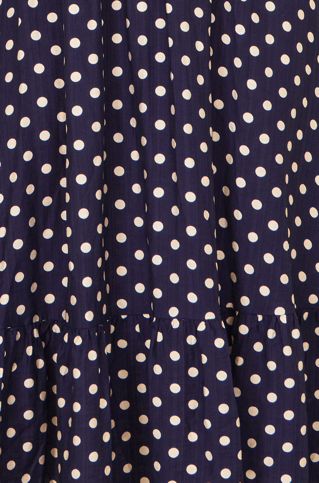 Yumi Navy Spot Ruched Waist Midi Dress - QHA UK