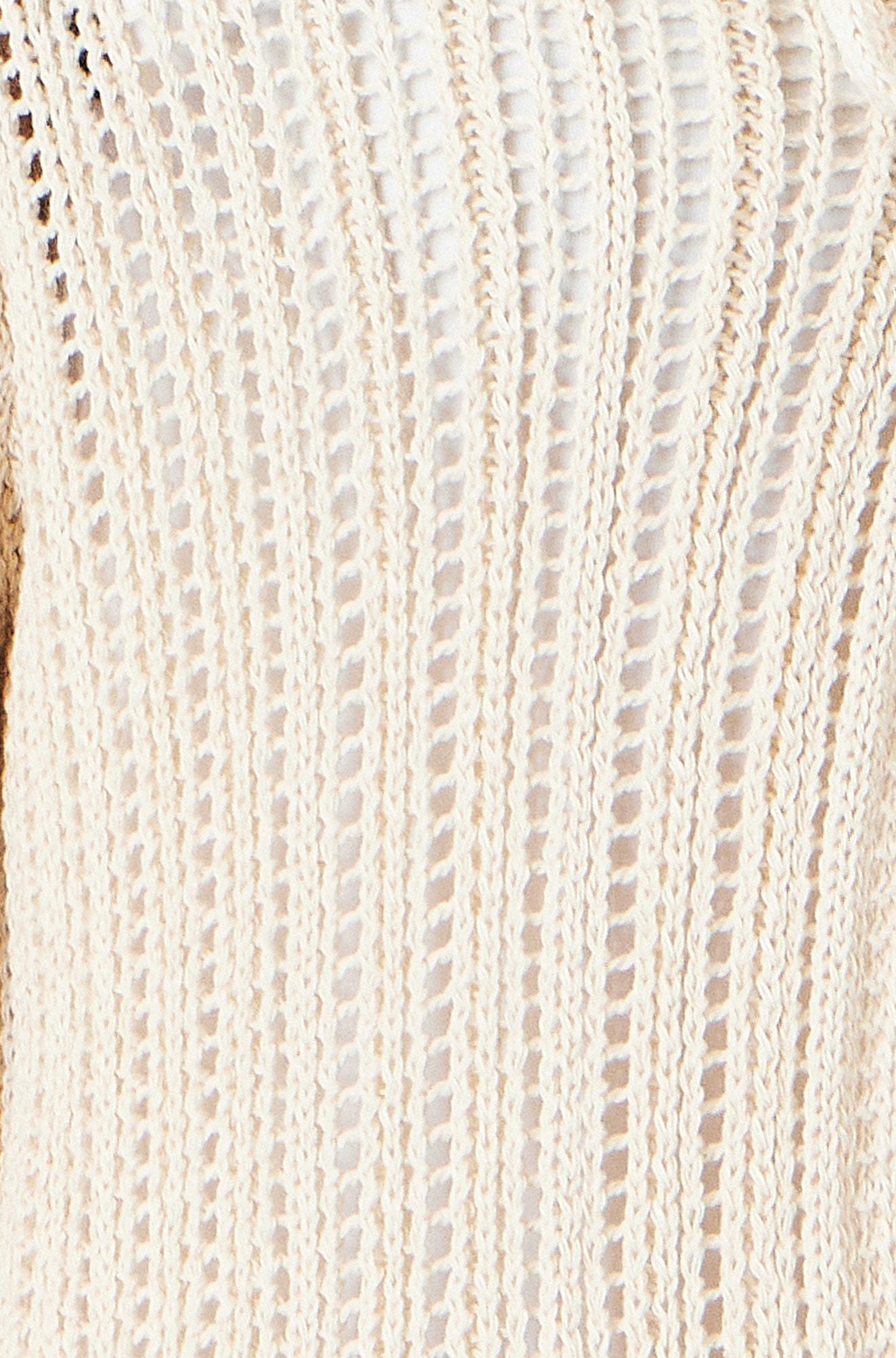 Yumi Beige Tie Front Pointelle Cardigan