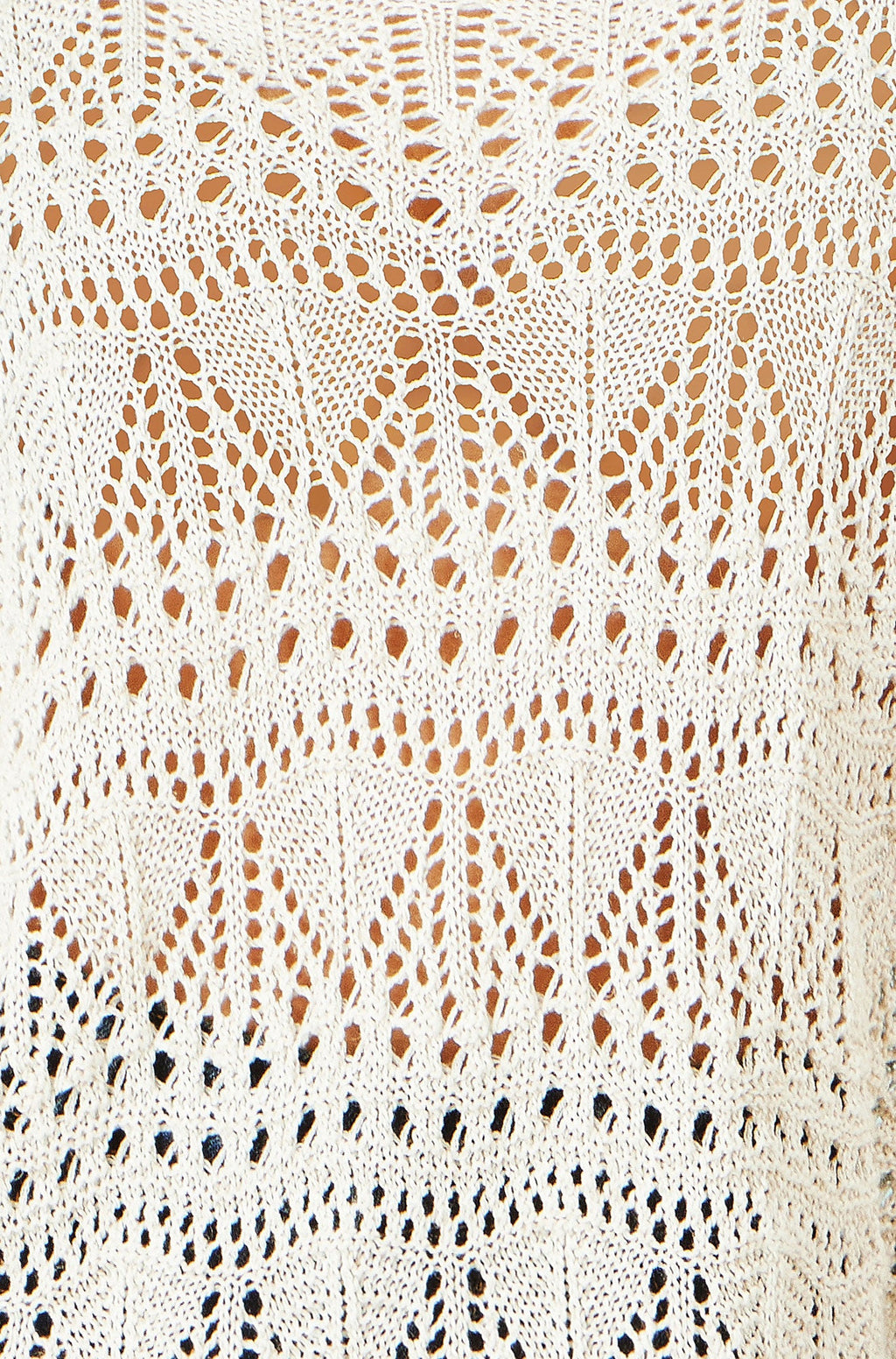 Yumi Beige Cotton Mix Relaxed Fit Pointelle Jumper