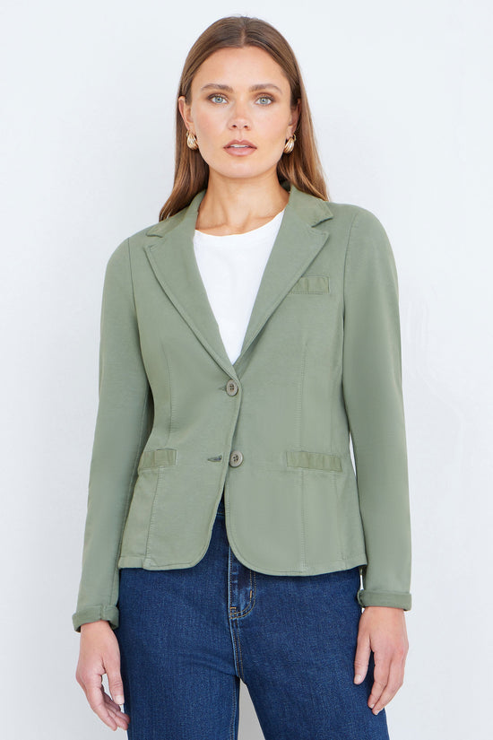 Yumi Green Stretch Cotton Blazer - QHA UK