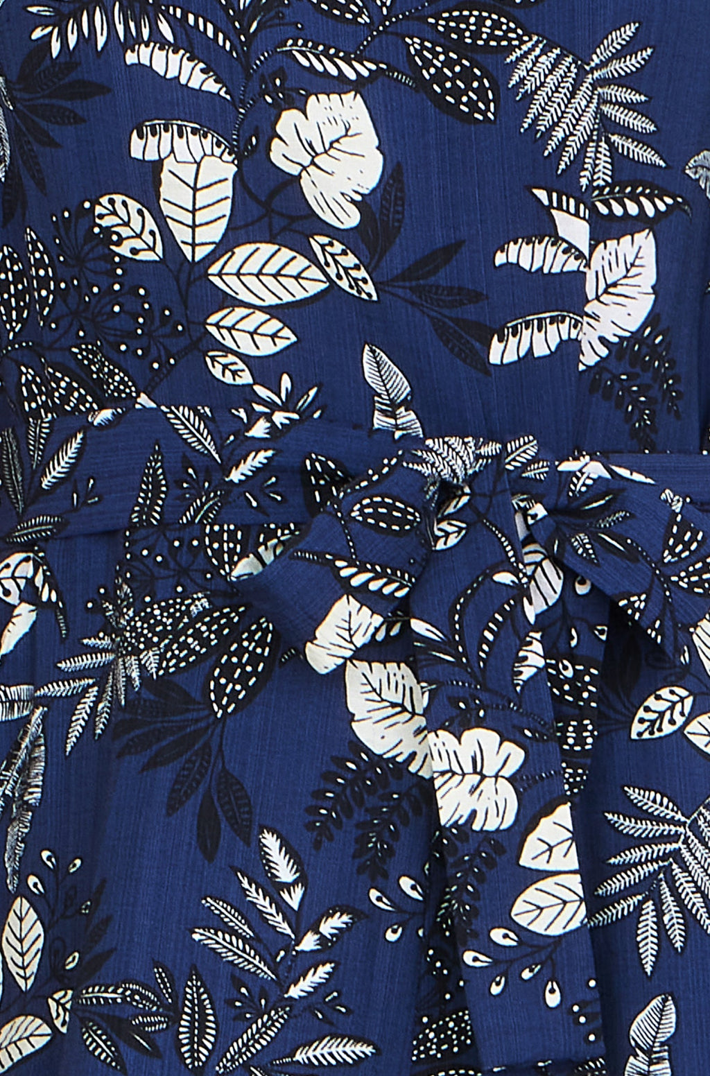 Yumi Navy Leaf Culotte Jumpsuit - QHA UK