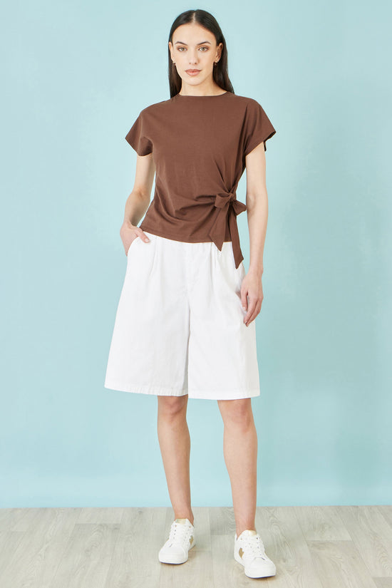 Yumi White Cotton Bermuda Shorts - QHA UK