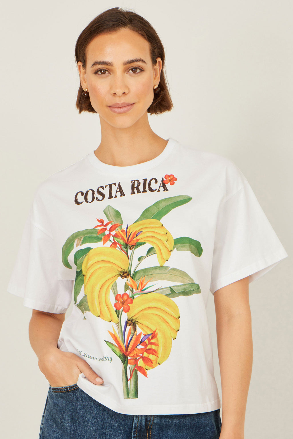 Yumi White Costa Rica Cotton T Shirt