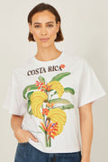 Yumi White Costa Rica Cotton T Shirt - QHA UK