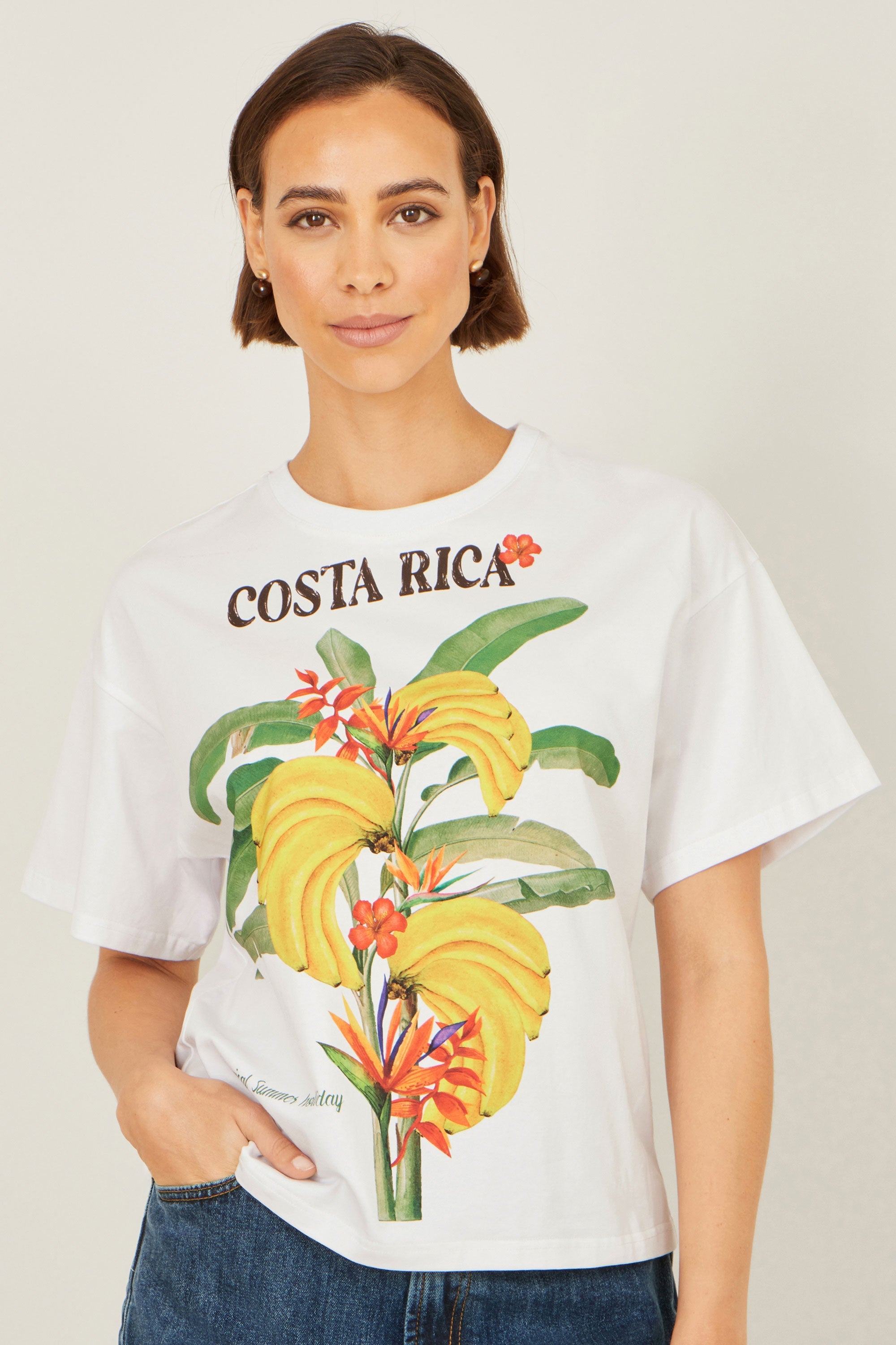 Yumi White Costa Rica Cotton T Shirt