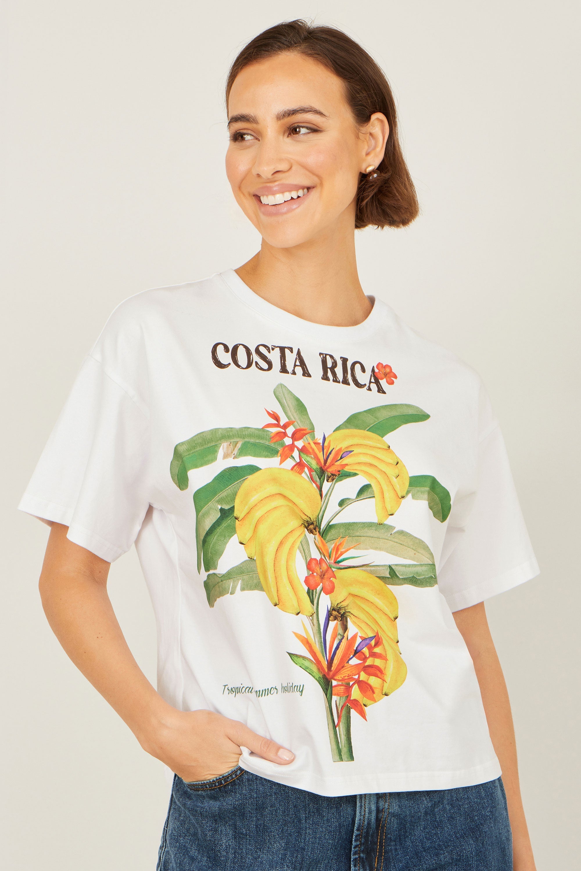 Yumi White Costa Rica Cotton T Shirt