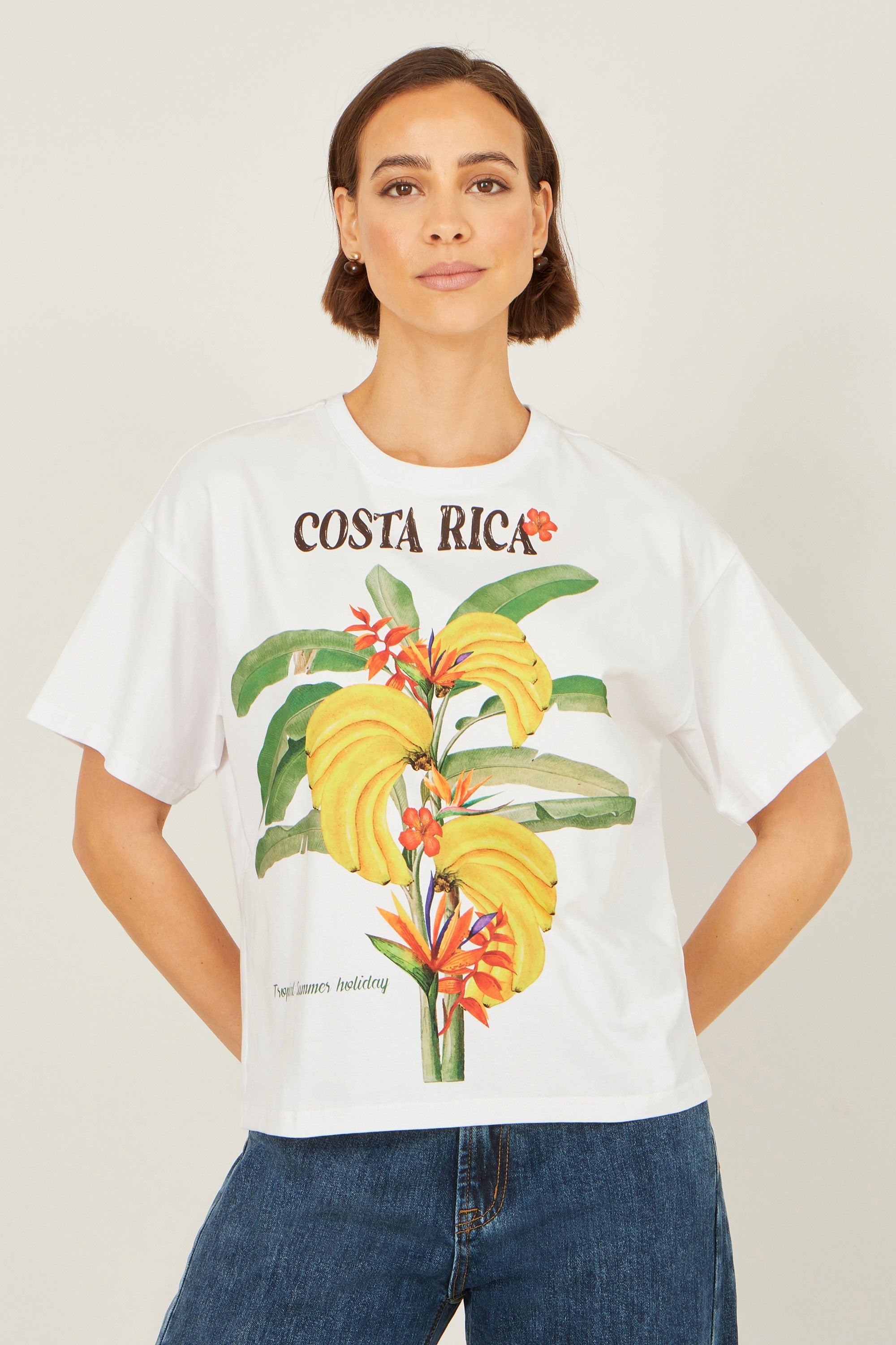 Yumi White Costa Rica Cotton T Shirt