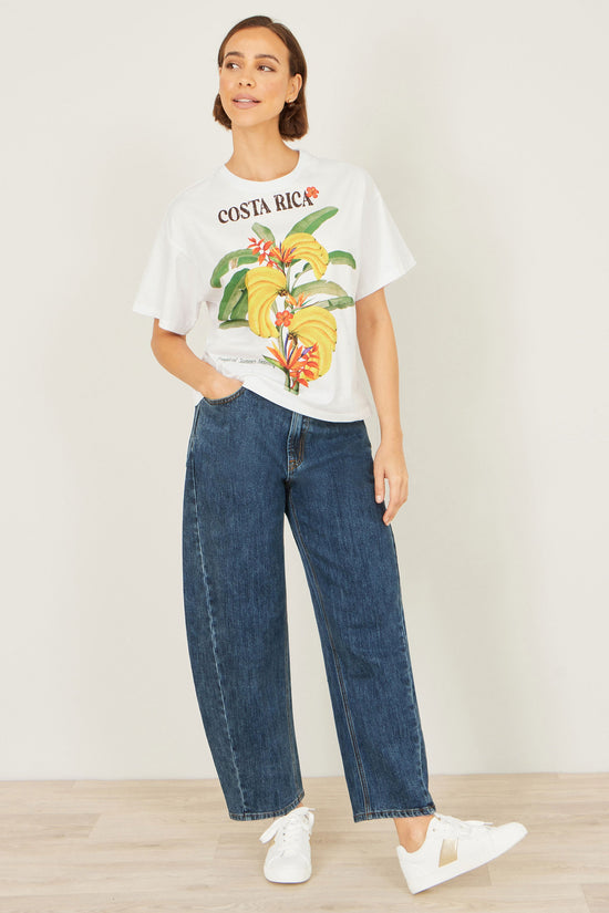 Yumi White Costa Rica Cotton T Shirt - QHA UK