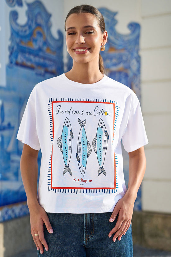 Yumi White Cotton Summer Motif T-Shirt - QHA UK