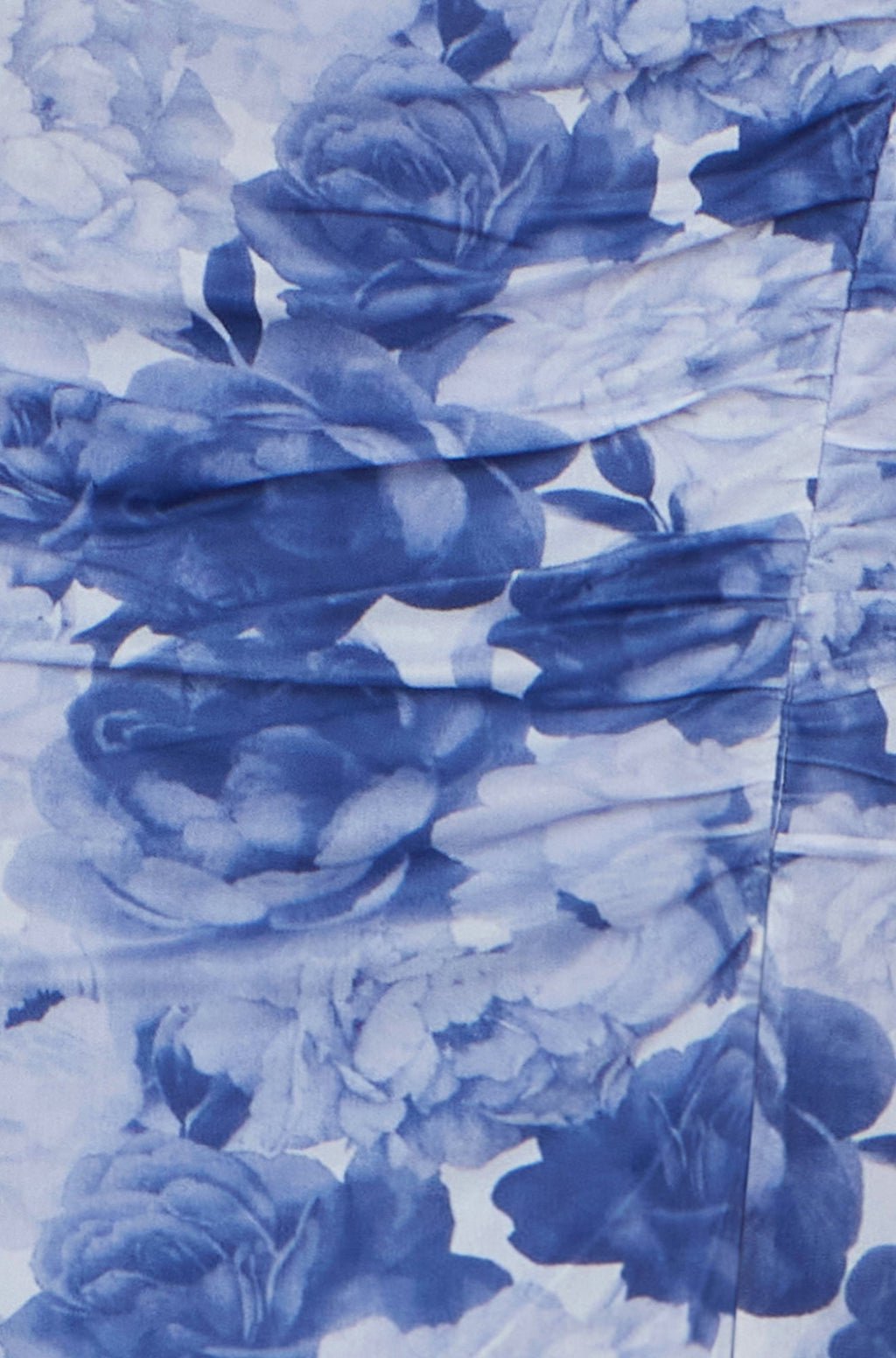 Yumi Blue Mesh Ruched Midi Dress With Split