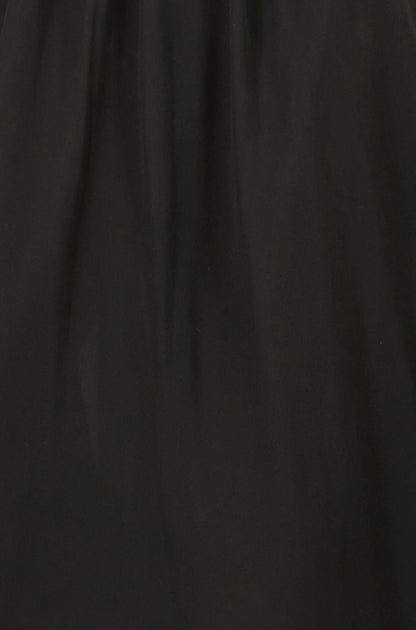 Yumi Black Pleated Midi Dress with Buckle Detail