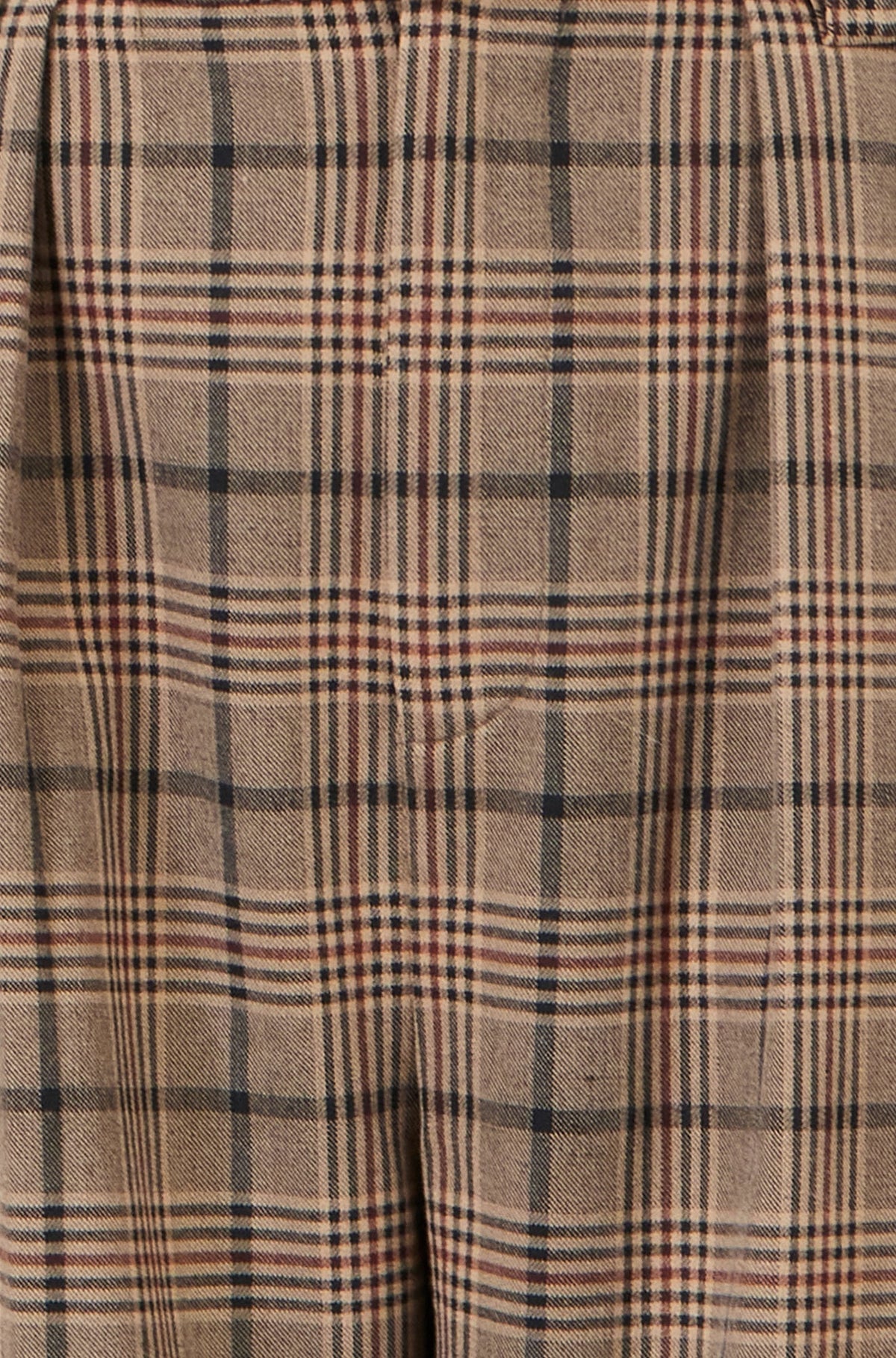 Yumi Brown Check High-Waisted Wide-Leg Trousers