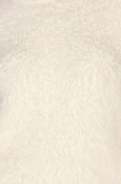 Yumi Women's Ivory Fluffy Short Sleeve Crew Neck Knit Jumper