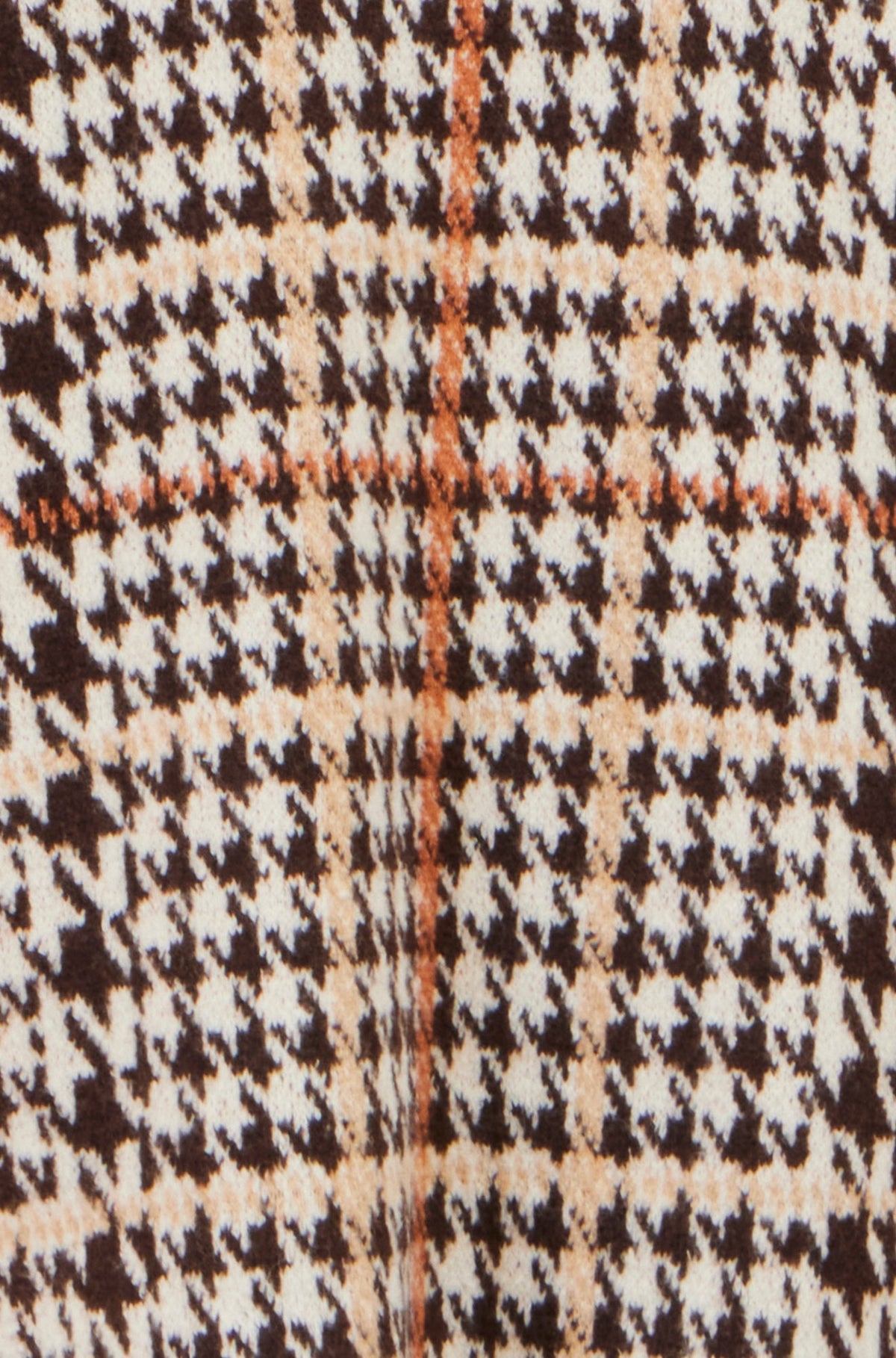 Yumi Women's Brown Check Longline Open Front Cardigan with Patch Pockets