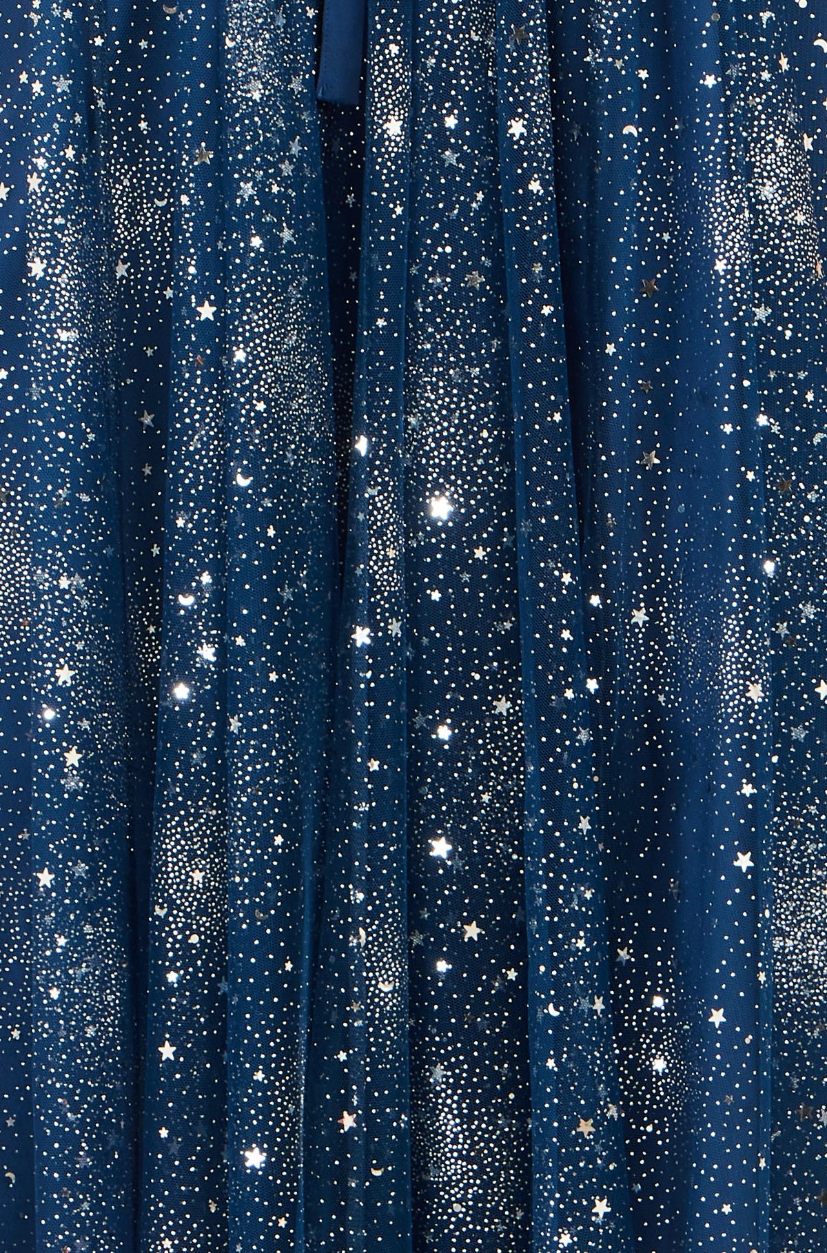 Yumi Women's Navy Star Sparkle Tulle Maxi Skirt with Elasticated Waistband