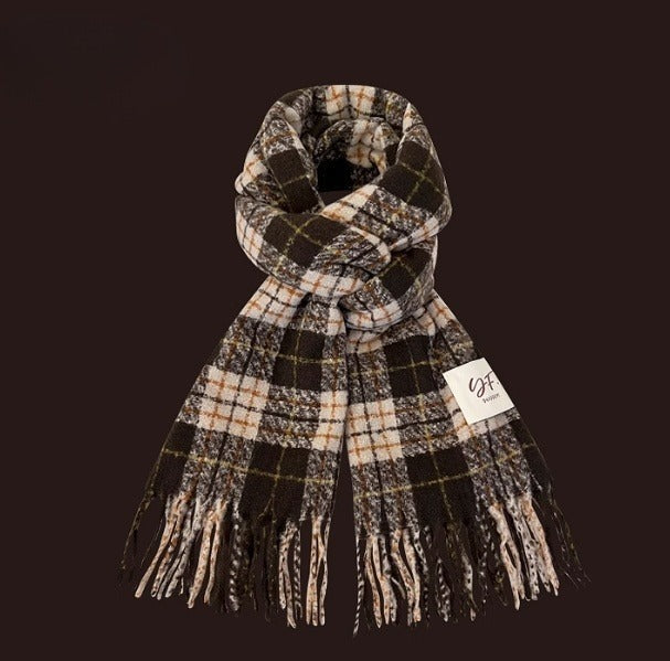 All-match Plaid Imitation Cashmere Women's Warm Scarf