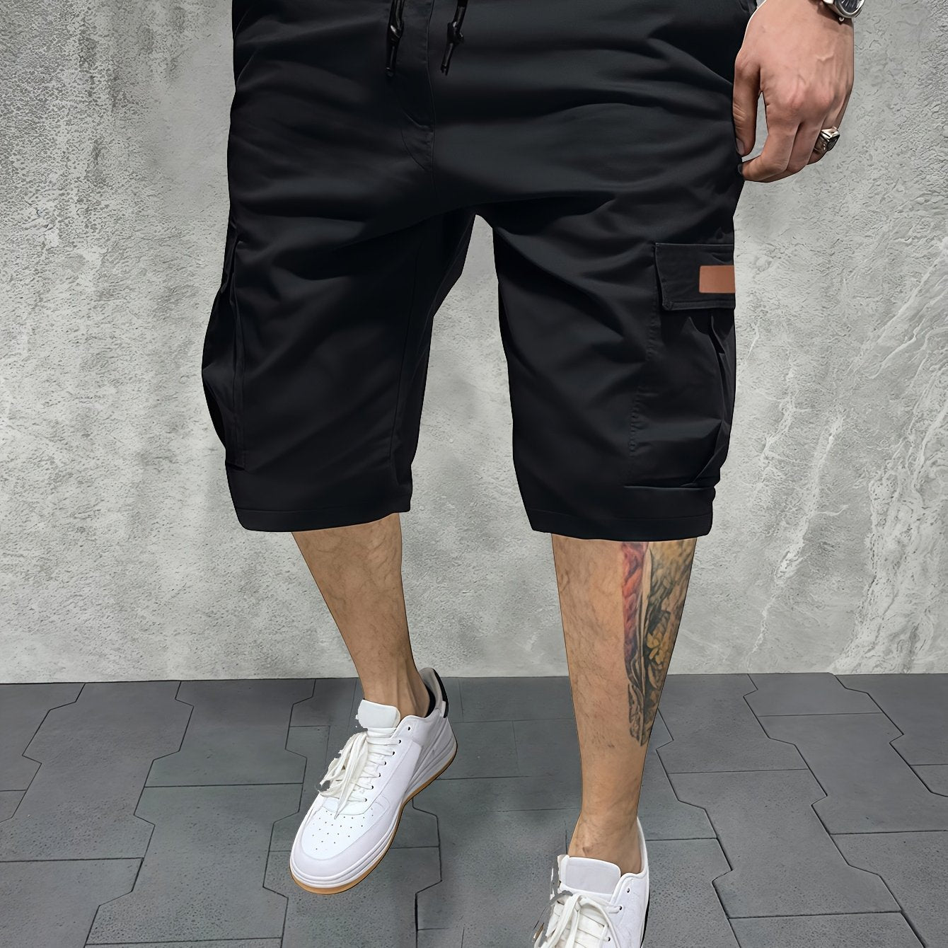 Men's Summer Work Pants Multi-Pocket Polyester Non-Stretch Shorts