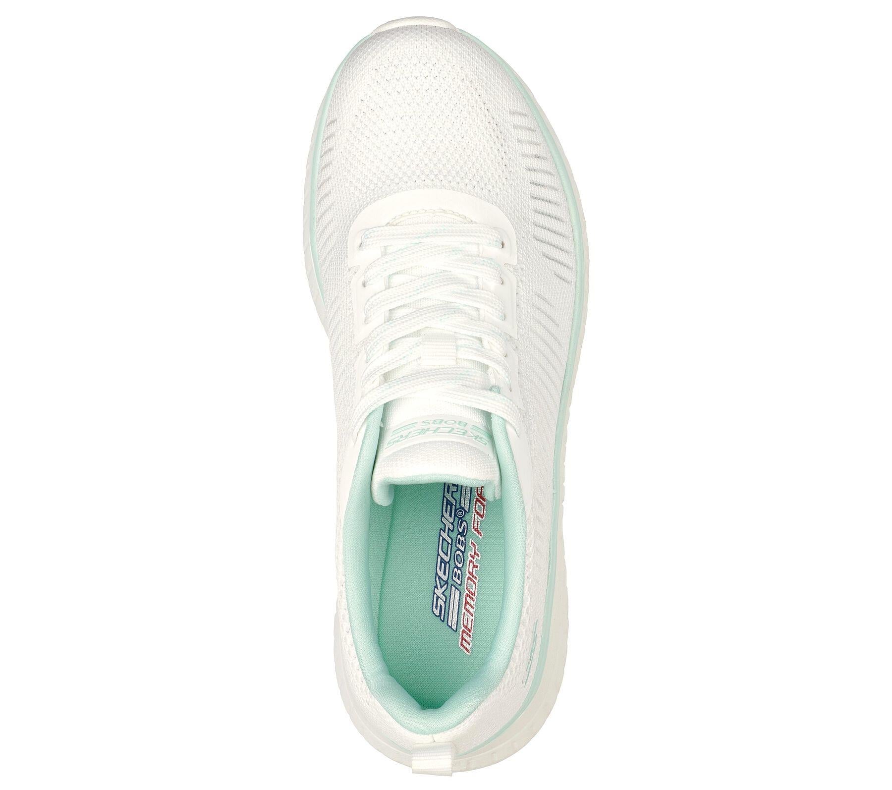 Skechers (GAR117212) Ladies Sports Bobs Squad Chaos Parallel Lines Shoes in UK 3 to 8