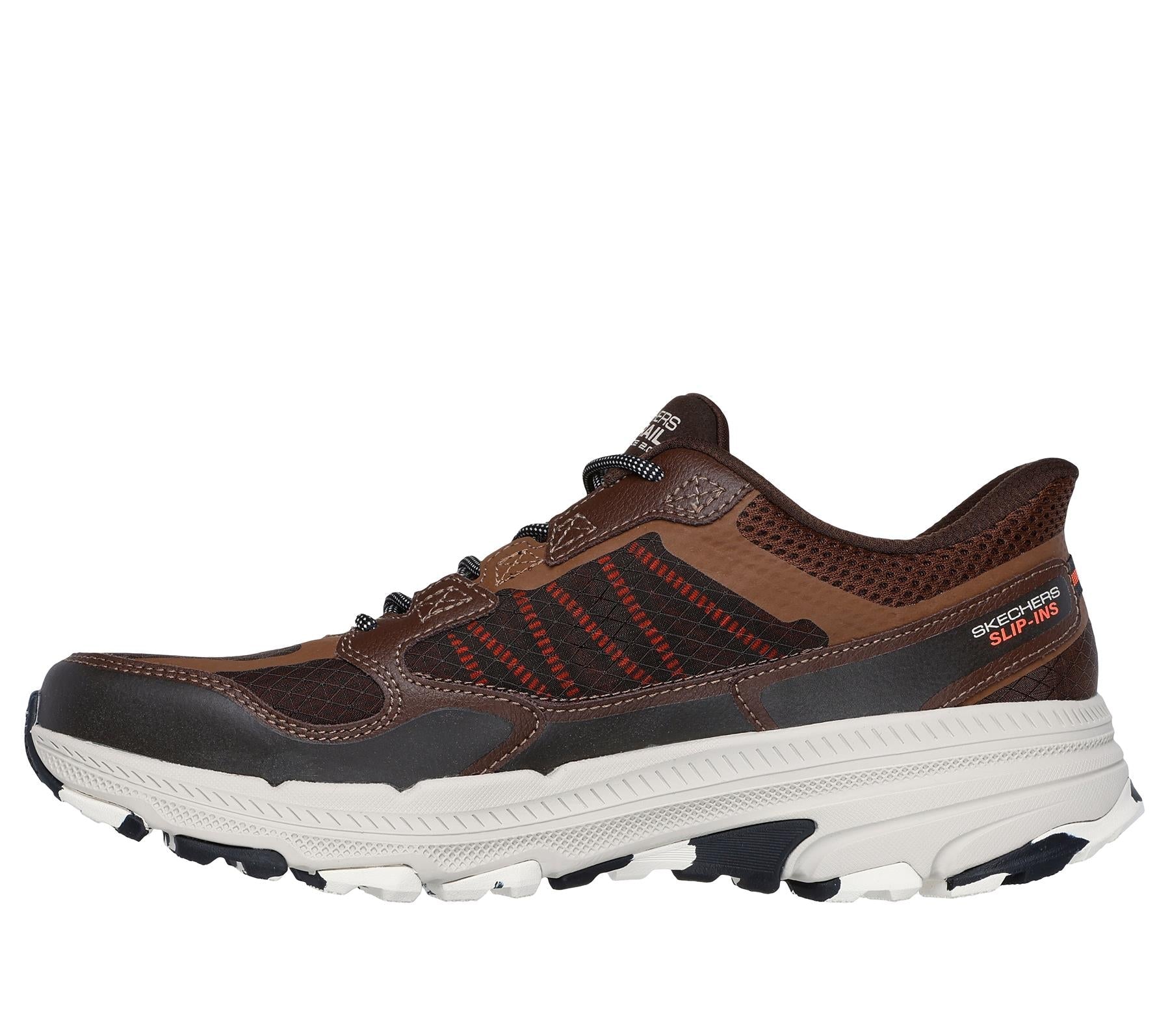 Skechers Slip On Running Shoe For Men Go Run Trail Altitude 2.0 Rocky Hill Slip-Ins in Brown/Orange, 6-13
